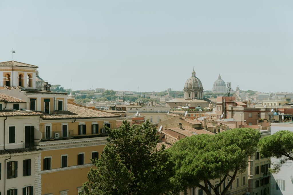 a view of a city from a distance